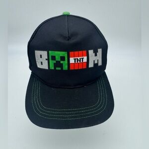 Minecraft boys Kids Black Creeper boom tnt SnapBack baseball hat Cap one size